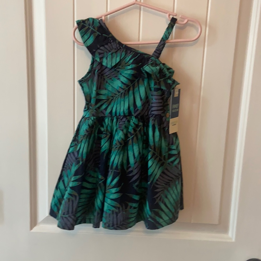 Palm leaf one shoulder dress by genuine kids from Oshkosh. NWT!  18m